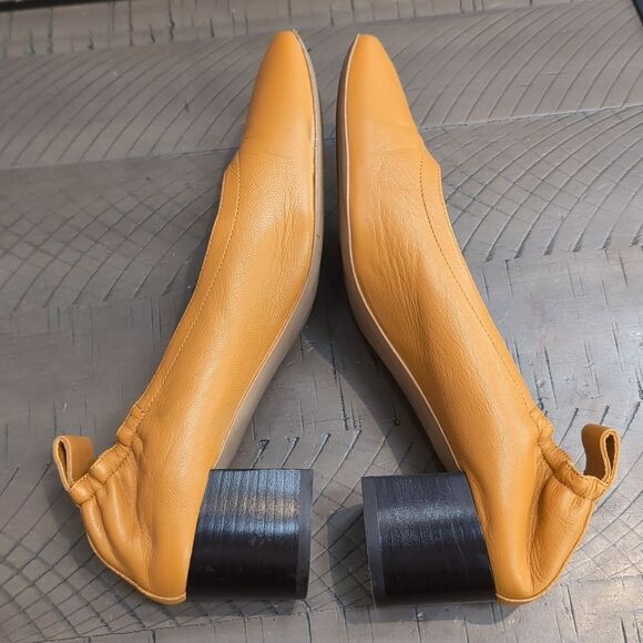 Everlane Mustard Yellow Leather Block Heels - Picture 10 of 15